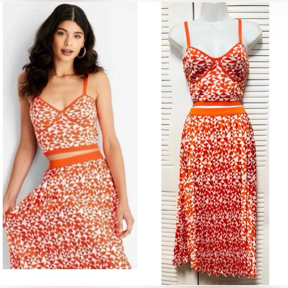 Future Collective with Kahlana Barfield Brown collection Tank Pleated Skirt Set
